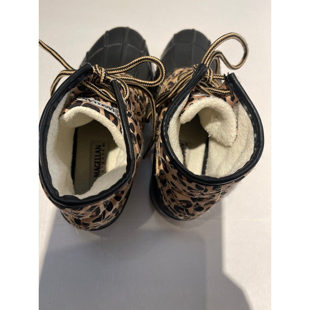Magellan Insulated Leopard Print and Black Duck/Rain Boots Size 6B - Picture 5 of 11